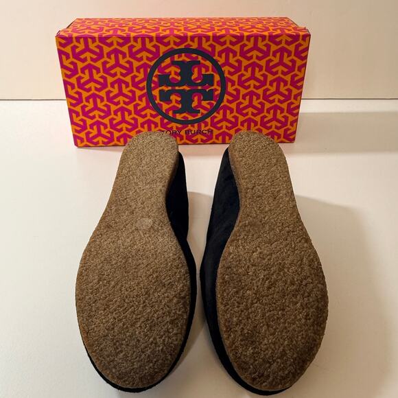 Tory Burch Billy Slipper Sz 7 Split Suede Craqulee New - Picture 6 of 8
